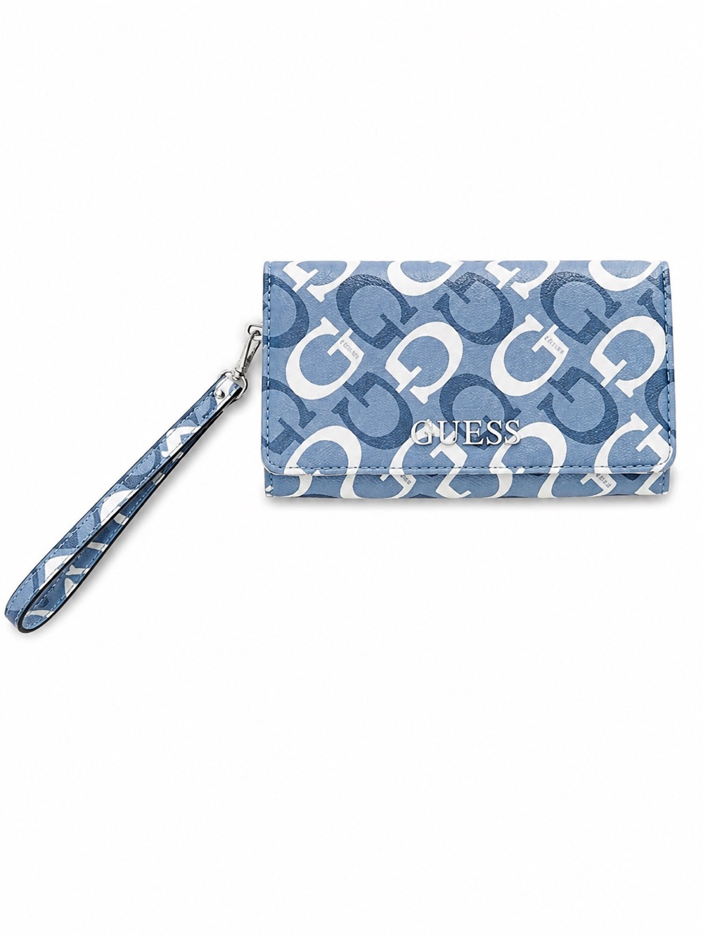 Guess Blue Monogram Logo Wallet Wristlet Y2K Chic - Picture 2 of 5
